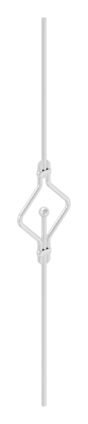 Zierstab Edelstahl V2A Ø 12 mm H- 1000 mm doppelt geschliffen Korn 240-88-1156141-240.D
