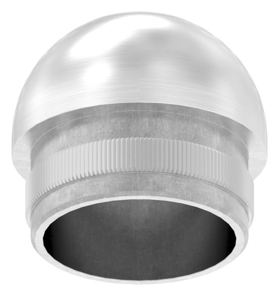 Einsteckkappe V2A Edelstahl fuer Rohr Ø 33-7 x 2-0 mm mit M8 Gewinde- halbrund-88-1150268.240M8G