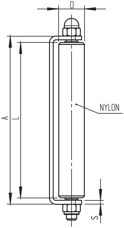 Fhrungsrolle Stahl verzinkt mit Nylonrolle  62 mm zum Anschrauben-89-11H21152W-A.4