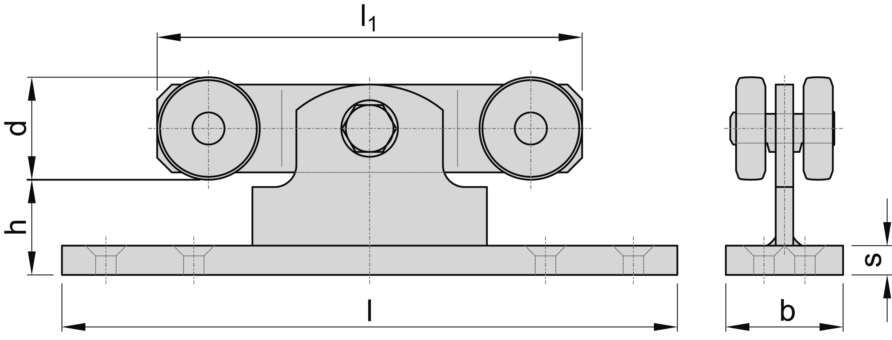 Doppelrolle mit Flanschpendel Groesse 1 MEA 10336992-60-0130.7