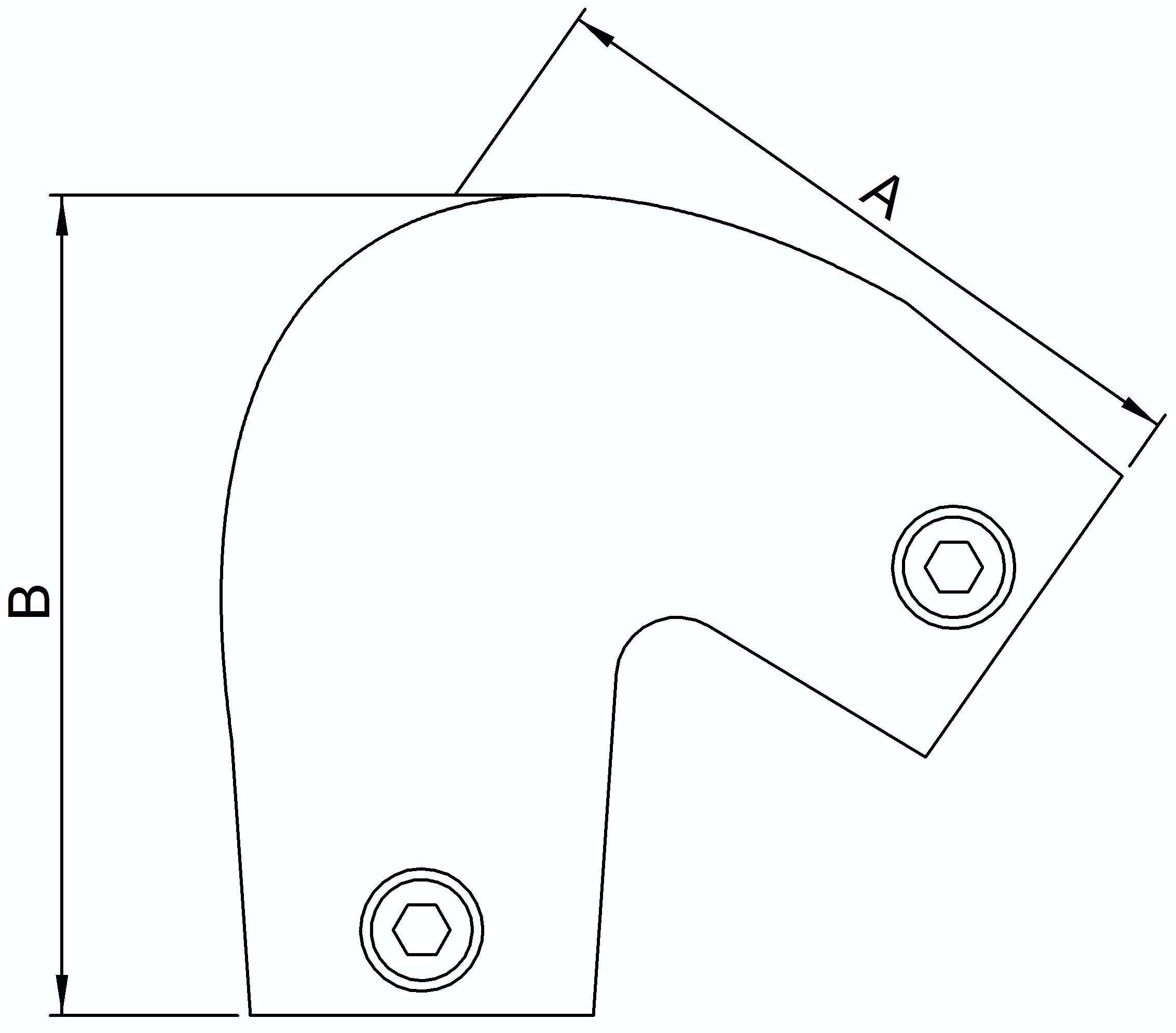 Rohrverbinder Bogen variabel 40-70° Ø 42-4 mm -1 1-4- - Temperguss verzinkt - 123C42-123C42