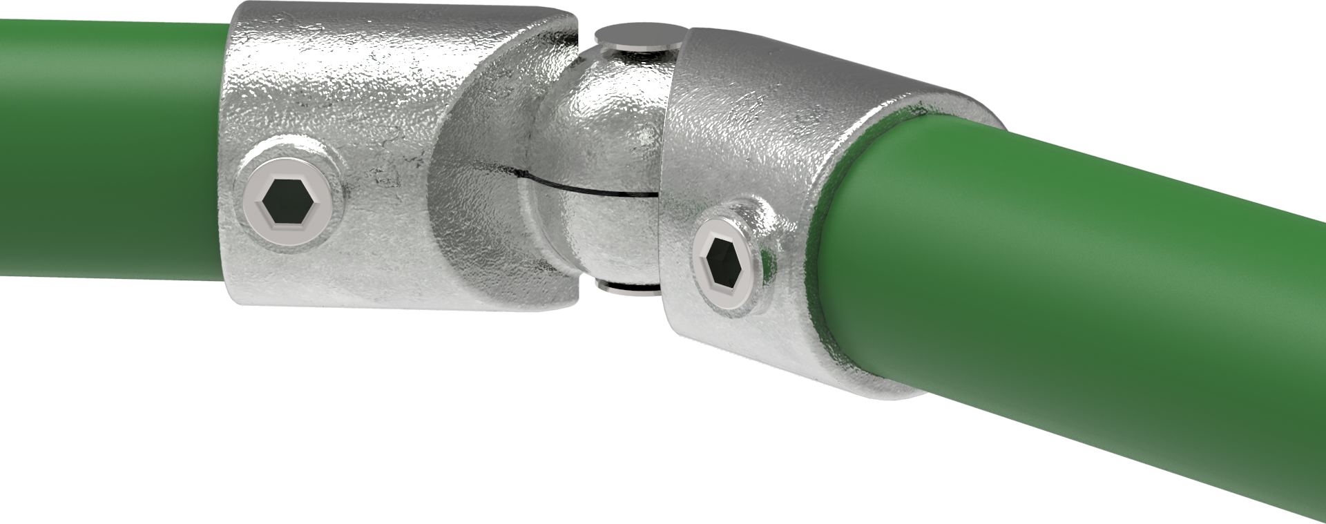 Rohrverbinder Eckstueck verstellbar Ø 33-7 – 48-3 mm - Temperguss verzinkt - 125H-125H