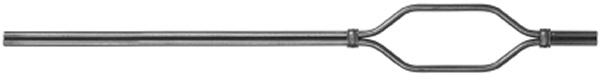 Zierstab - 900 mm - Material- 12 mm glatt - Stahl -Roh- S235JR-30-1213.8