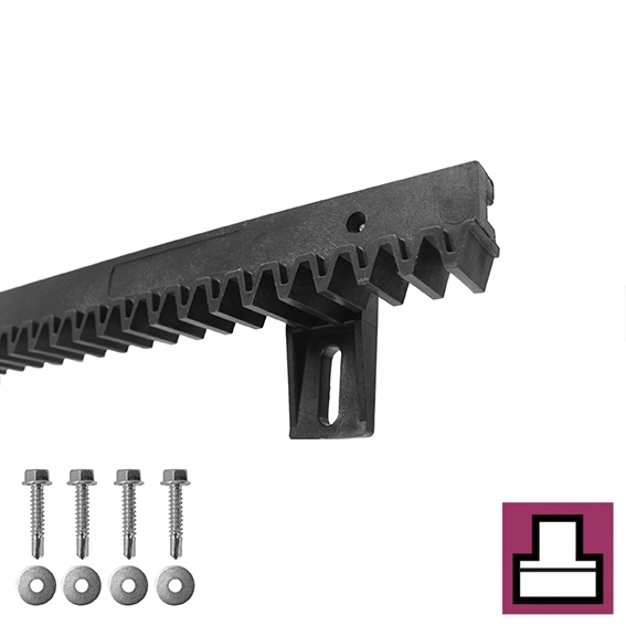 Zahnstange Stahl - Nylon 27 x 20 mm L=1000 mm Modul 4 fuer Schiebetore-89-11H01PVCJ-A.4