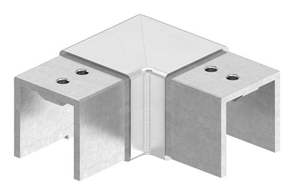 Verlaufsecke 90° - horizontal - fuer Quadrat-Nutrohr- 40x40 mm - V2A-12-2320.4