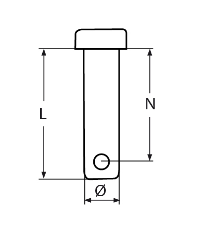 Steckbolzen mit Durchgangsbohrung- 8 mm V4A VPE- 25-66-64-411-8279408.44
