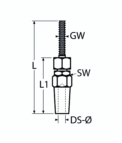 DIY Montage-Gewindeterminal V4A- Verkauf in VPE-66-64-411.8406