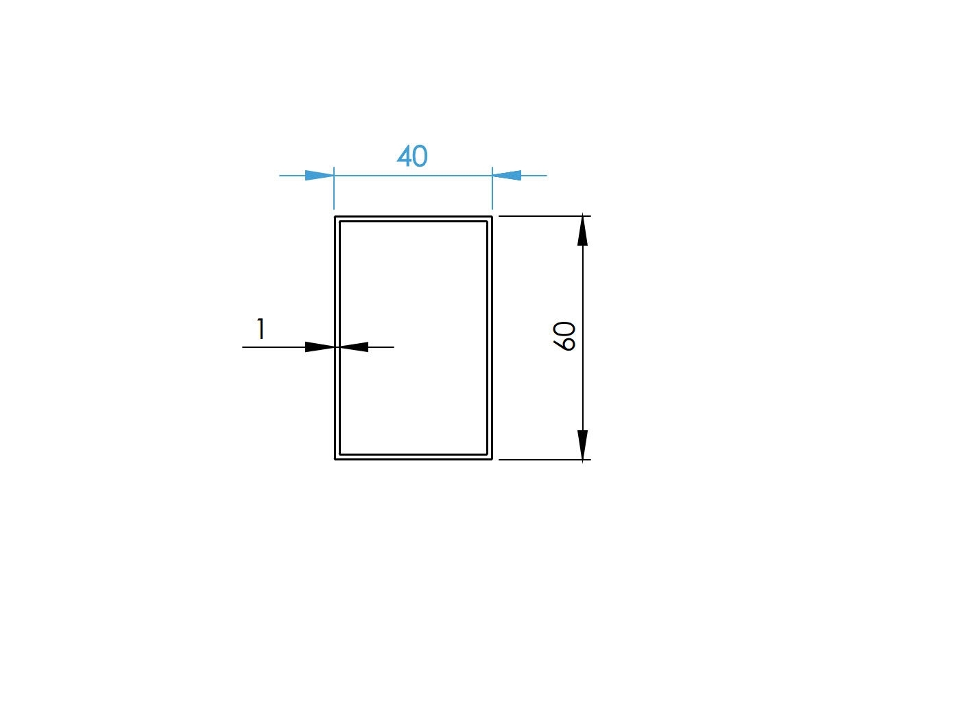 Zaunfuellung Aluminium 40 x 60 x 1 mm natur 6000 mm-89-11FGS40X60X16000N-A.4