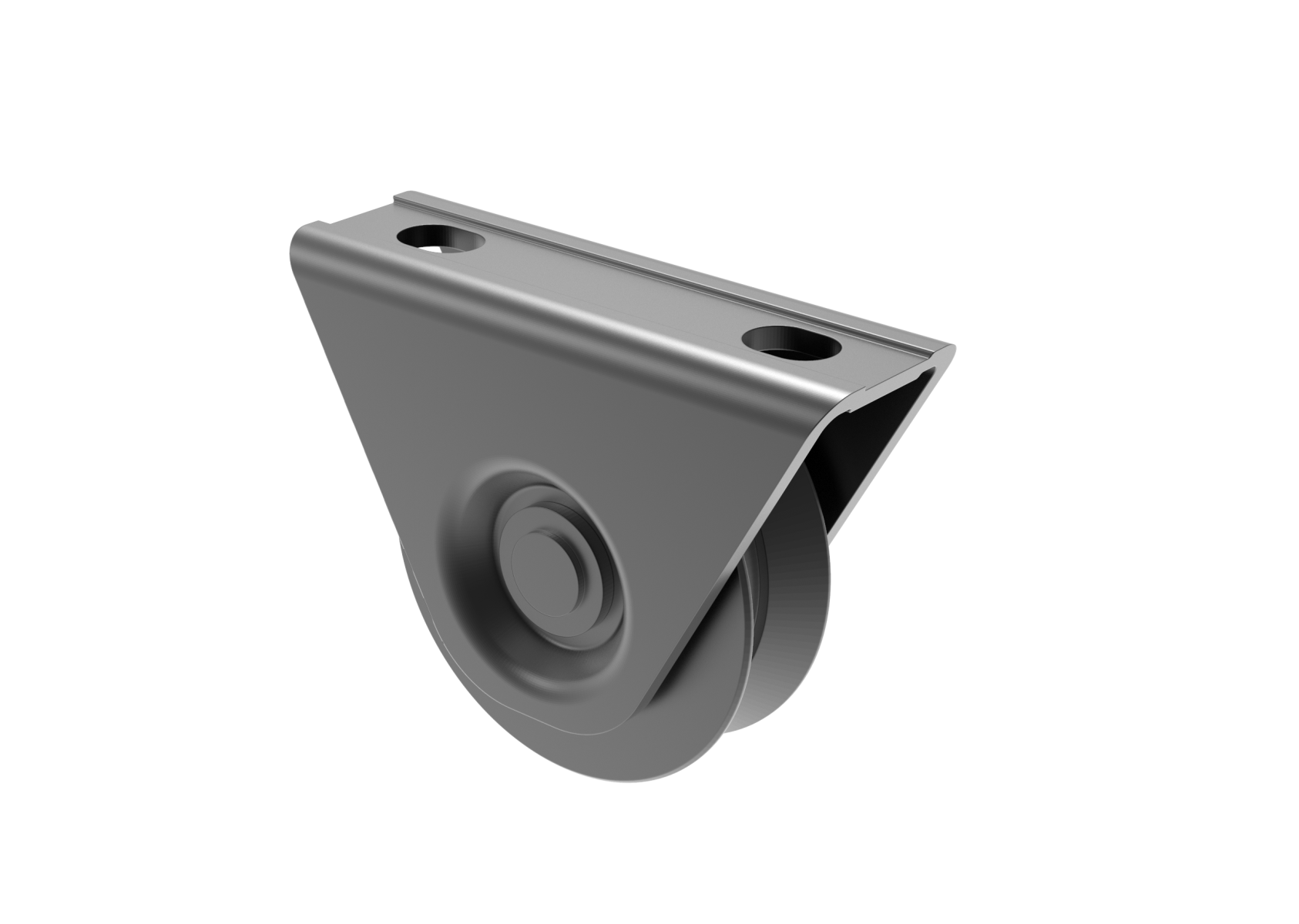 Schiebetorrolle mit Auensttzplatte Stahl  58 mm V-Rille RAL 7016-89-11H31V60R7016-A.4