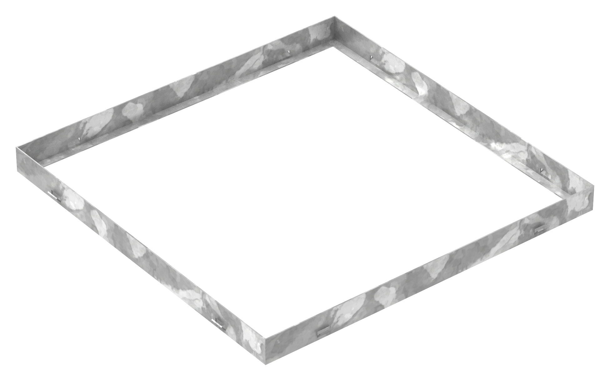 Zarge - Masse- 600x600x43 mm - fuer Rosthoehe 40 mm - aus S235JR -St37-2- bandverzinkt-23-606040.7