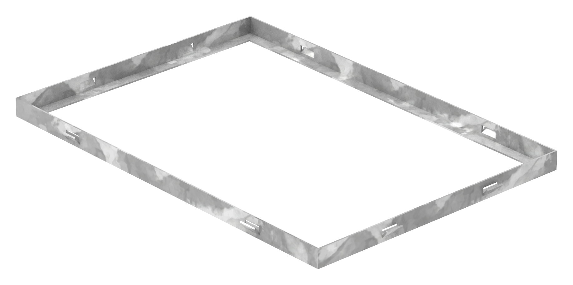 Zarge - Masse- 350x500x23 mm - fuer Rosthoehe 20 mm - aus S235JR -St37-2- bandverzinkt-23-355020.7