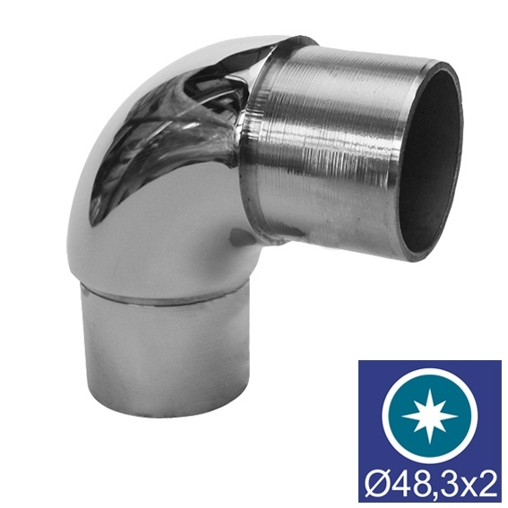 Einsteckbogen Edelstahl AISI 304 D 48-3 x 2 mm 90° Glanz-89-11A0305248L-A.4