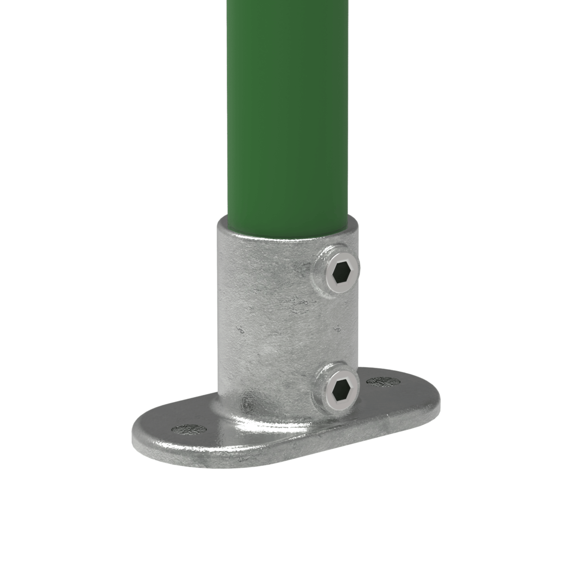 Rohrverbinder - Fussplatte oval - 132A27 - 26-9 mm - 3-4- - Feuerverzinkt u. Elektrogalvanisiert-132A27