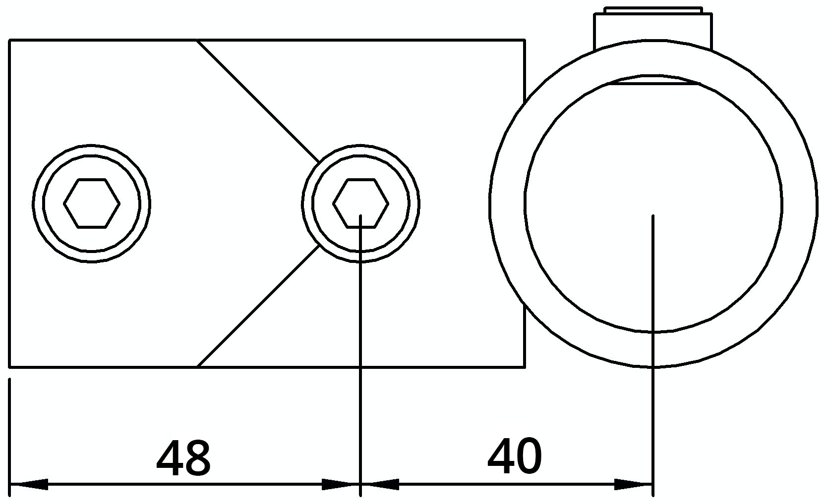 Rohrverbinder - Kreuz-T-Stueck kombiniert - 165B34 - 33-7 mm - 1- - Feuerverzinkt u. Elektrogalvanisiert-165B34