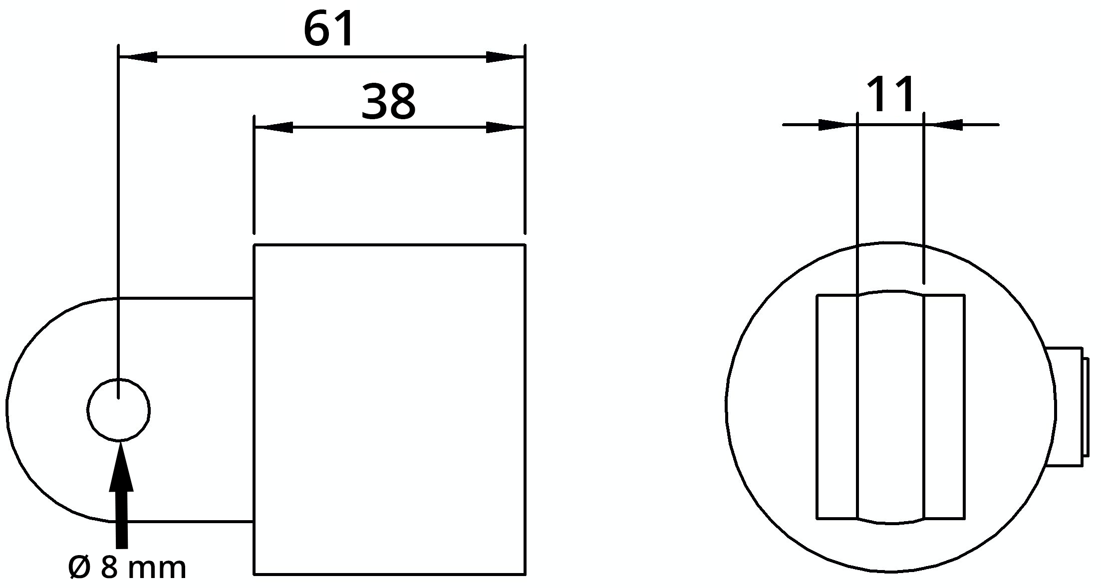 Rohrverbinder Gelenkhalter Ø 26-9 mm -3-4- - Temperguss verzinkt - 173FA27-173FA27