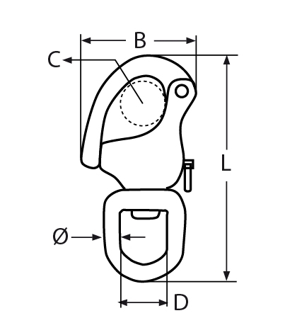 Schnappschaekel mit Wirbelauge Laenge- 70 - 128 mm V4A - Verkauf in VPEs-66-64-411.8252
