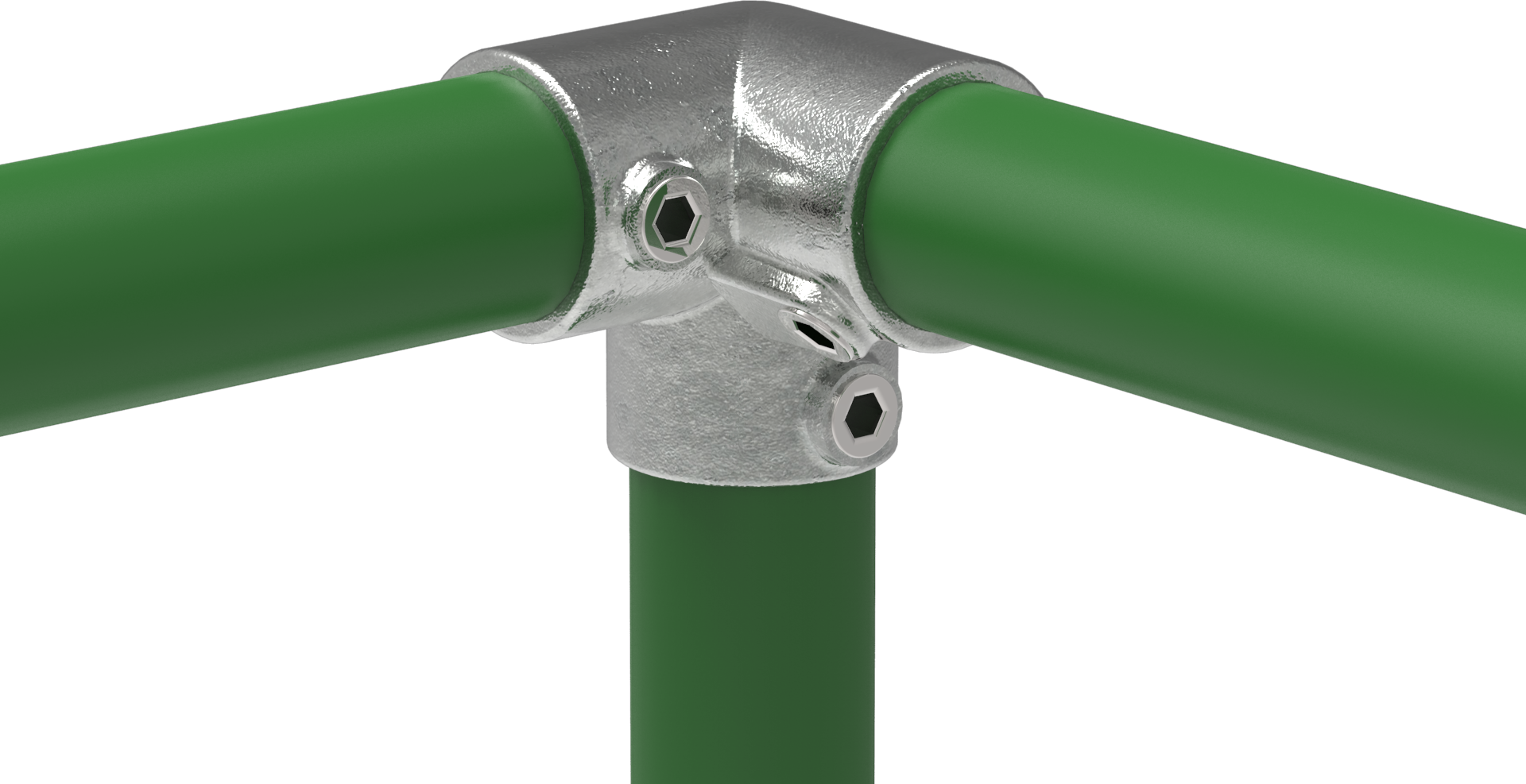 Rohrverbinder Dreiweg-Eckstueck 90° Ø 21-3 – 60-3 mm - Temperguss verzinkt - 128-128