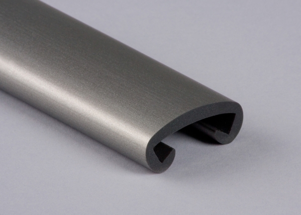 Kunststoffhandlauf fuer 40 x 8mm- graualuminium- 25 Meter-88-11F408.019