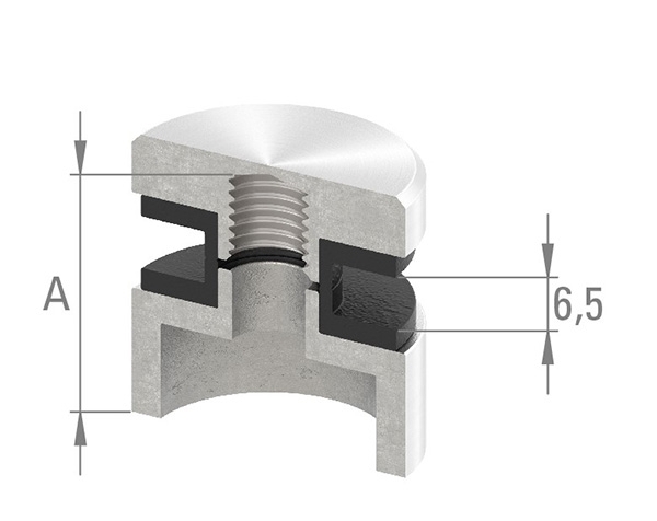 Glaspunkthalter Ø 30 mm- Zink -roh- Anschluss- Rohr Ø 42-4 mm-10-5042.3