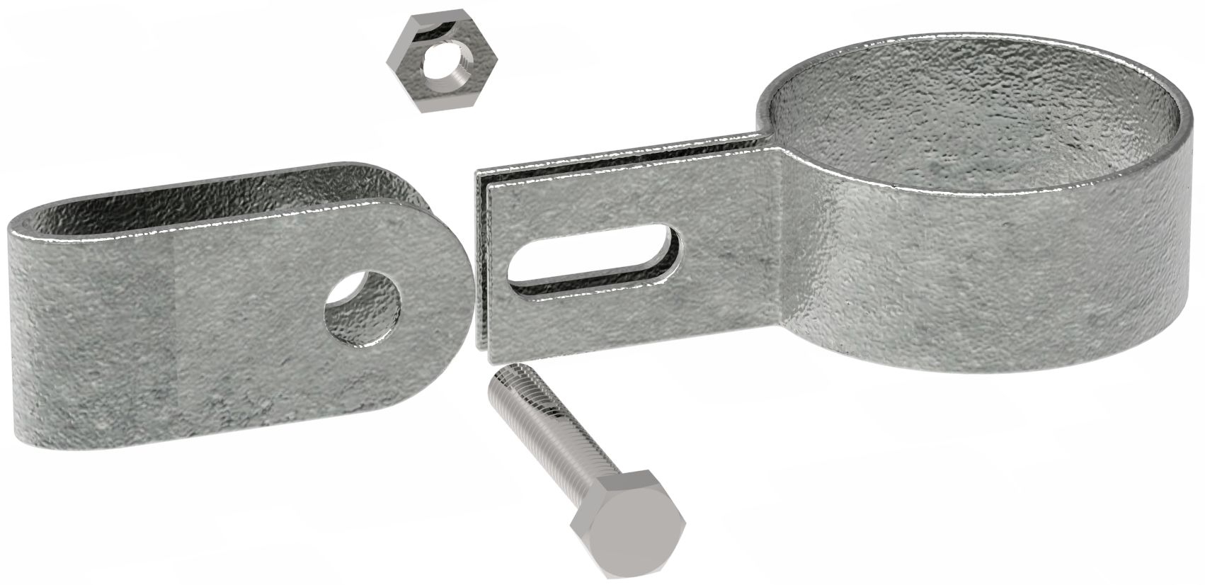 Rohrverbinder Gitterhalter einfach Ø 42-4 mm -1 1-4- - Temperguss verzinkt - 170C42-170C42