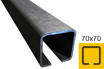 Laufschiene Stahl roh 70 x 70 x 4-0 mm fr Schiebetore L=6000 mm-89-11H0270X70FE6000-A.4