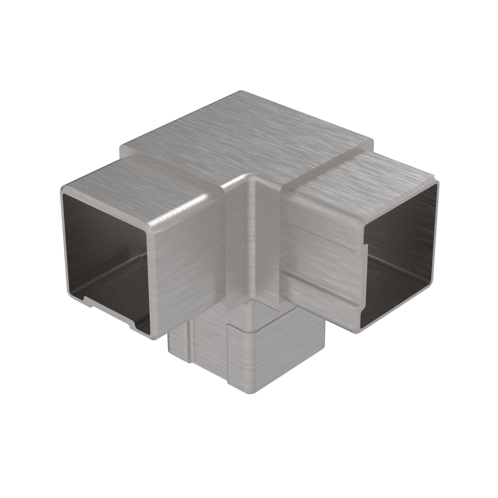 Eckverbinder 3-Wege Edelstahl AISI 316 40x40x2 mm geschliffen-89-11A144304040-A.4