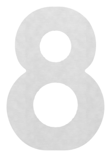 Hausnummer 8 - gross - Masse- 200 mm x 300 mm - V2A-11-8072.4