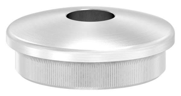 Einsteckkappe Edelstahl V2A Ø 42-4x2-5 mm mit Bohrung 12-1 mm gewoelbt zum Einschlagen-11-5083.4