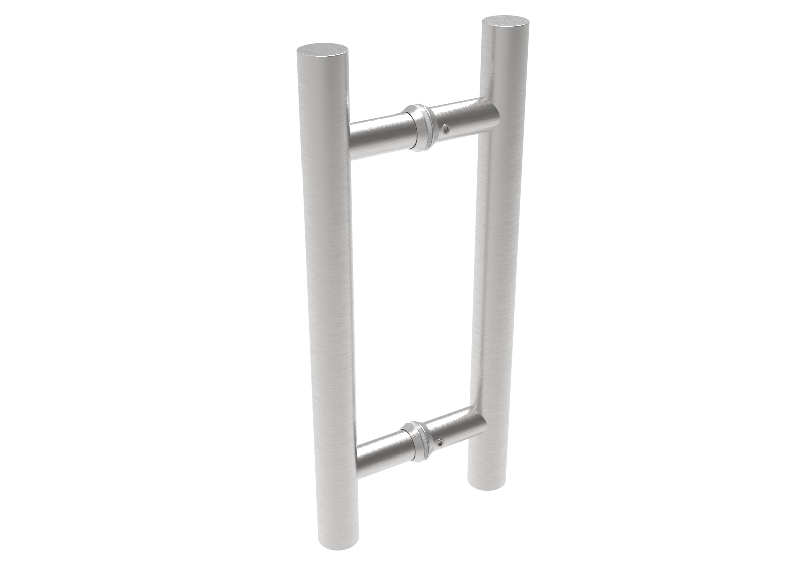 Edelstahl Schiebetuergriff fuer Glas- rund- Ø 25mm- H 300mm- Loch 200mm-89-11GS304M125300S-A.4