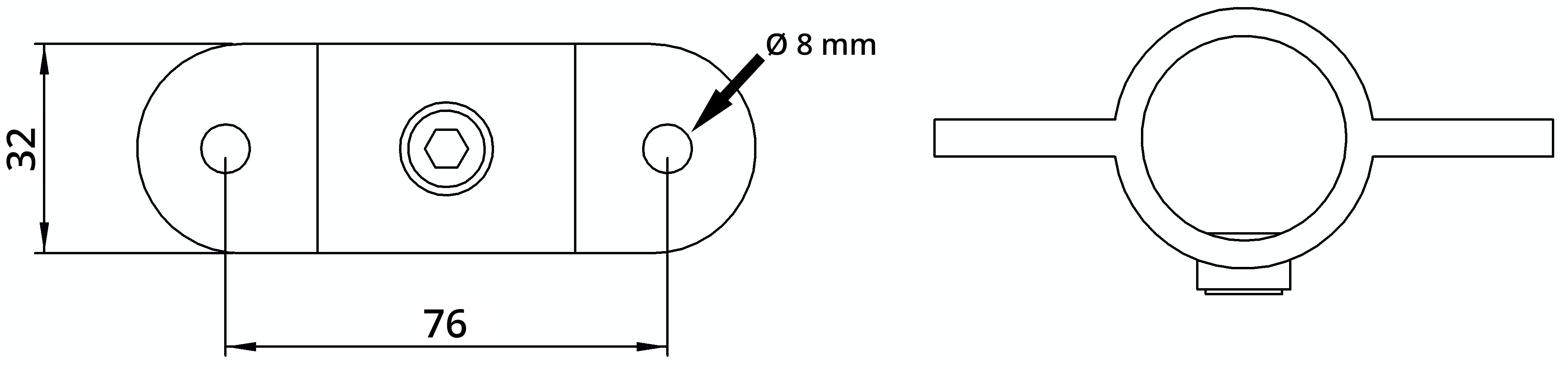 Rohrverbinder Gelenkauge doppelt Ø 26-9 mm -3-4- - Temperguss verzinkt - 167MA27-167MA27