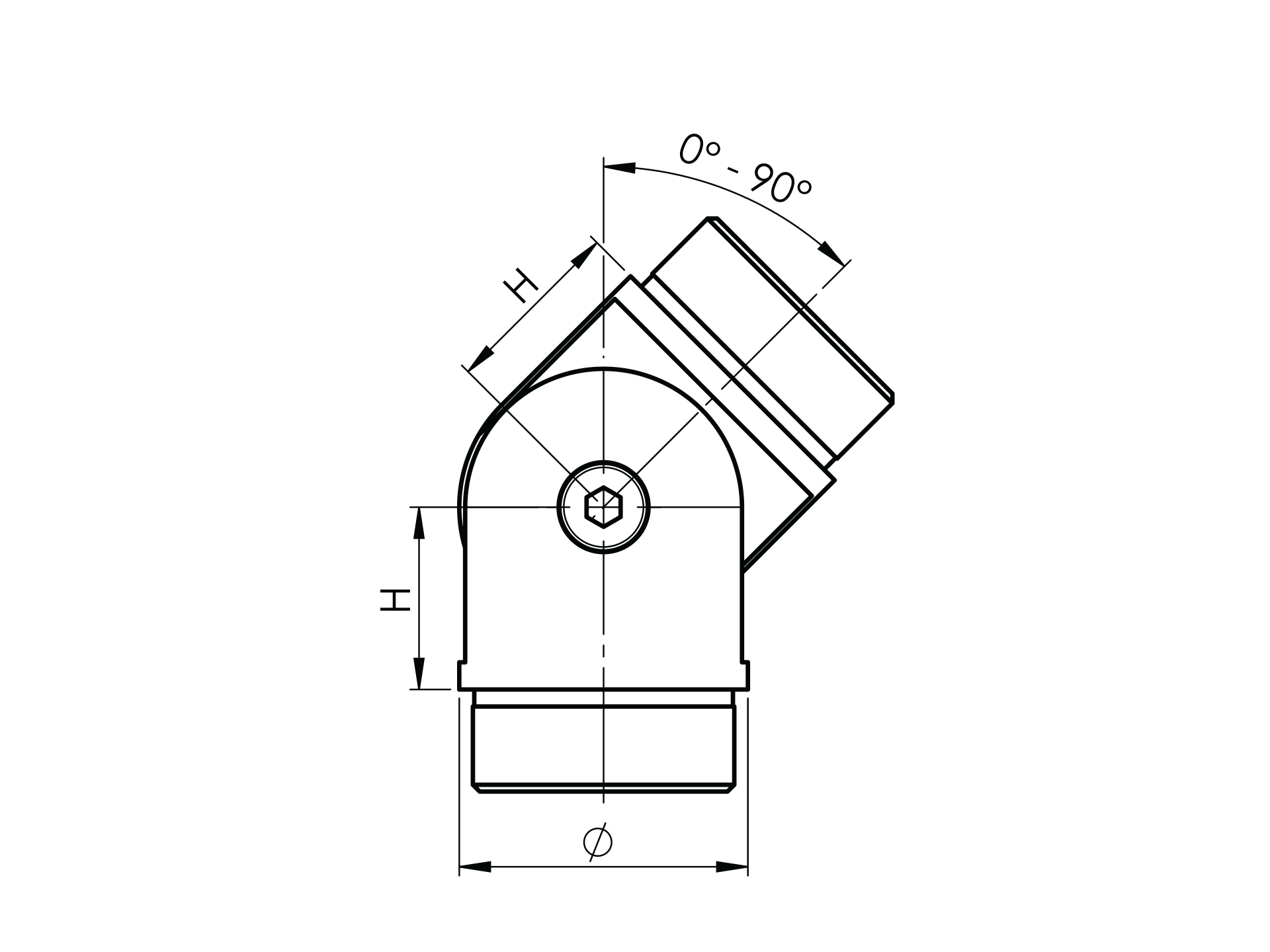 Gelenkstueck - zum Kleben - fuer Rundrohr- Ø 42-4x2 mm - V2A-11-3636-A.4