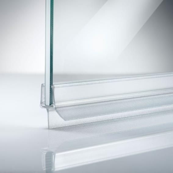 Dichtungsleiste unten fuer Glastueren- Kunststoff- 6-8 mm Glasstaerke- 2500 mm-89-11GSPVCDT148-A.4