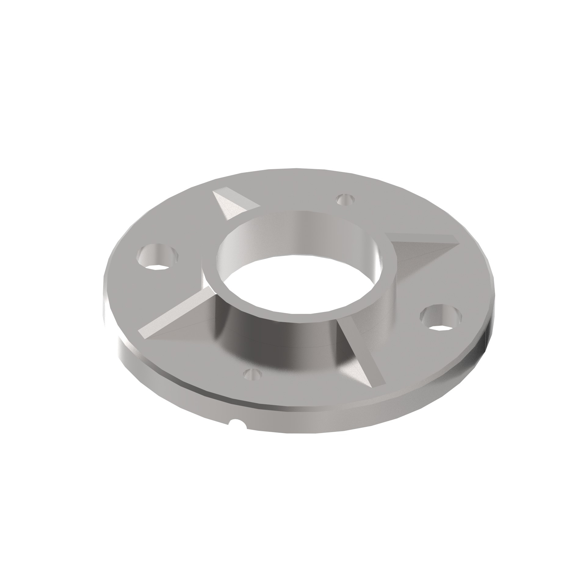 Bodenflansch Edelstahl AISI 304 Pfosten D48-3 mm- D100 mm- Schweissverbindung-89-11A0940048NB-A.4