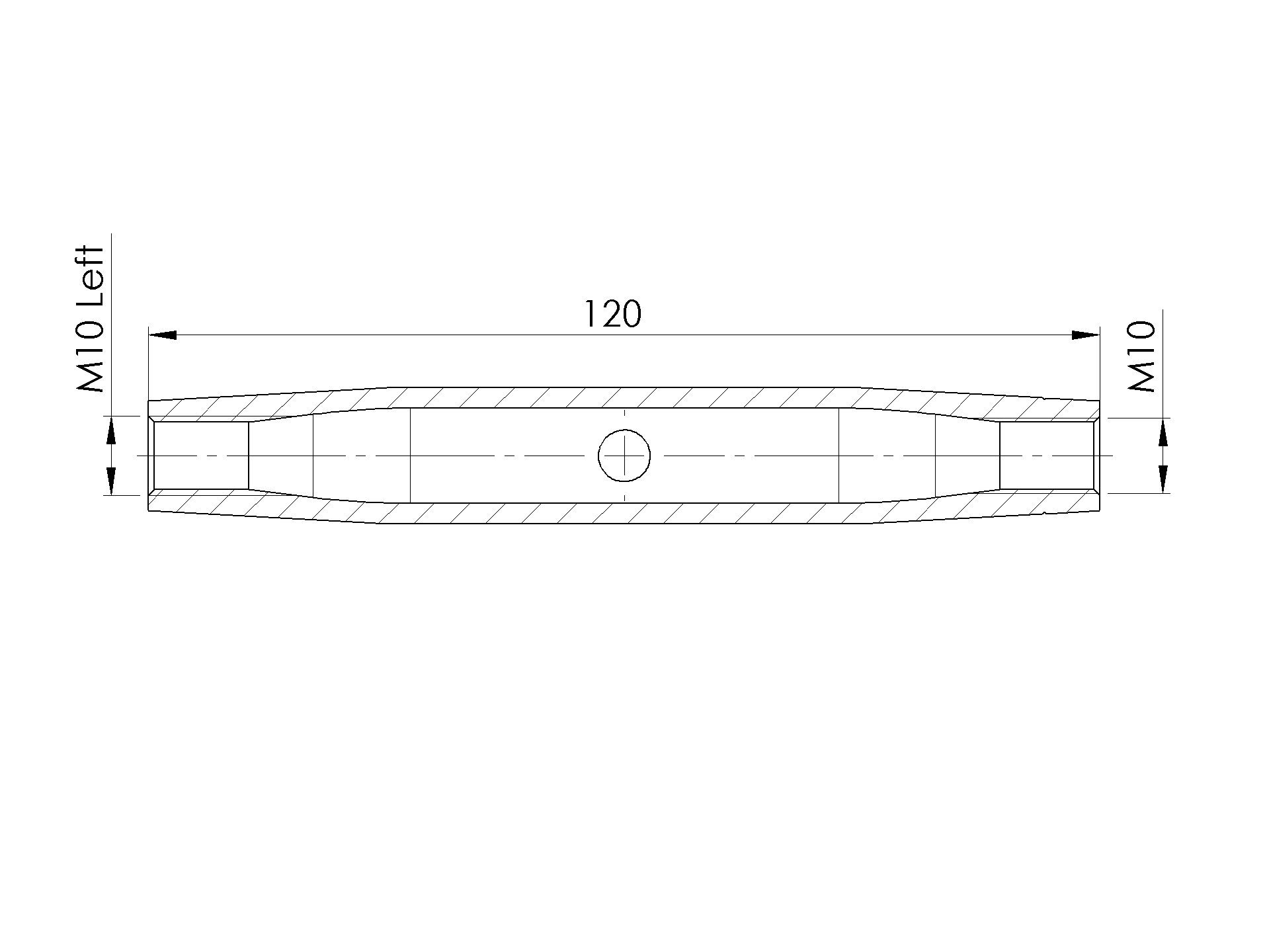 Kabelspanner Edelstahl AISI 316 Laenge 120 mm M10 geschliffen-89-11A147605M10-A.4