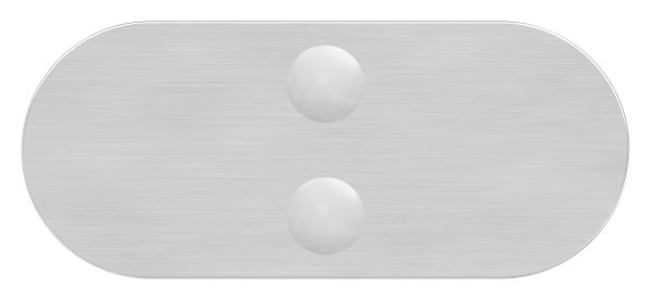 Sichtschutz Mittelglasklemme Edelstahl V2A halbrund gerade Mod- 25-88-1125-MK.V2A