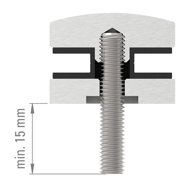 Glaspunkthalter-Oberteil Ø 40 mm- V2A-10-5041.4OT