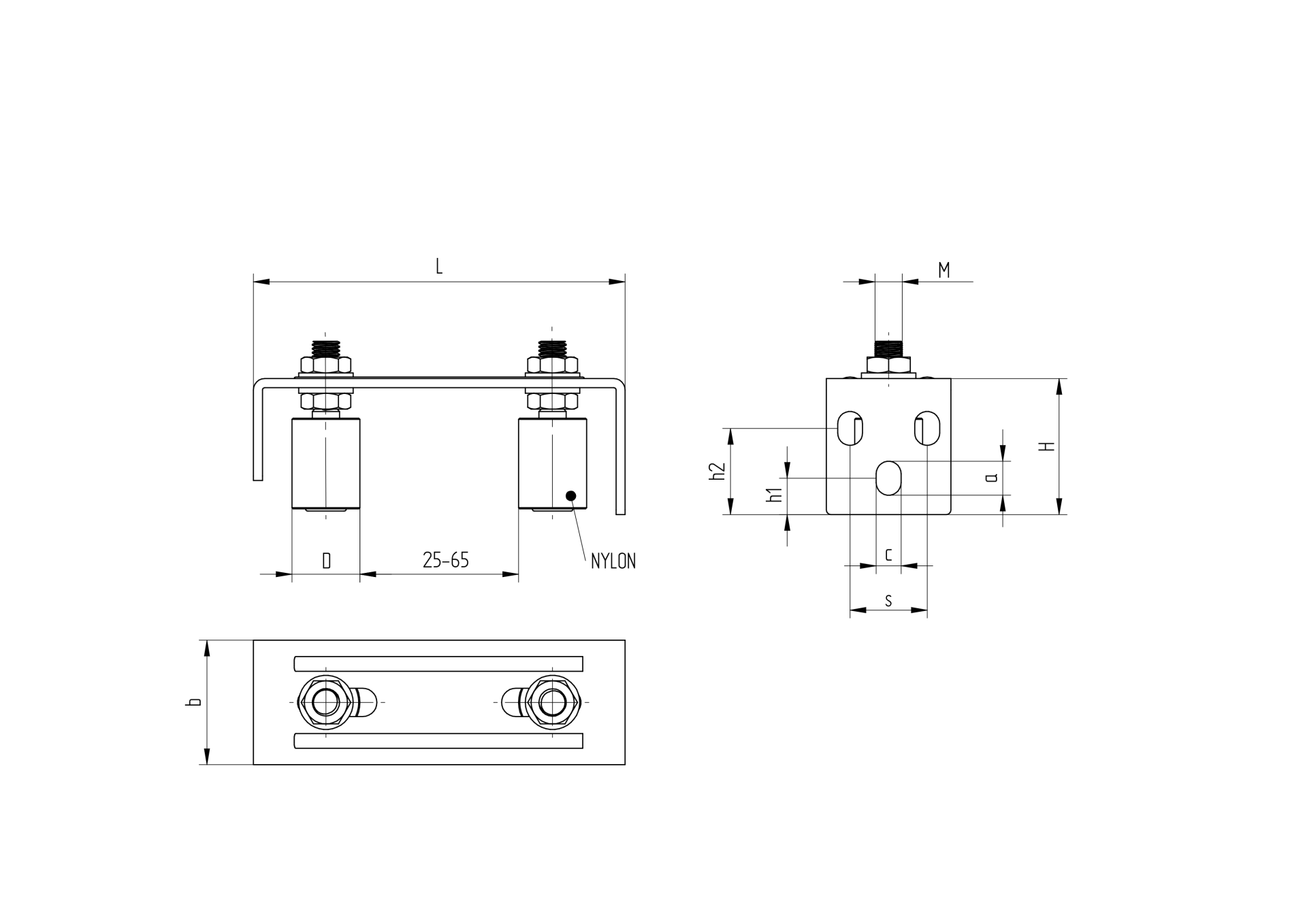 Fhrungsbgel mit 2 Rollen Stahl verzinkt 165 x 68 mm Rolle  40-5 mm M16-89-11H122-A.4