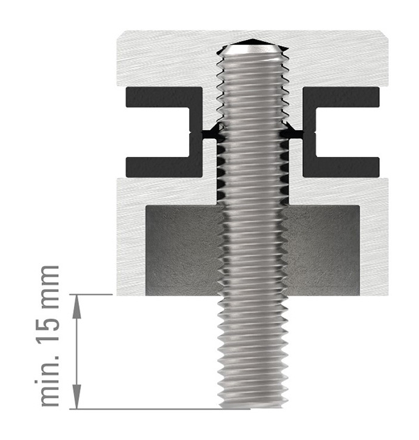 Glaspunkthalter Edelstahleffekt Ø 30 mm flach -Zink- – Glashalter innen-10-5000.2