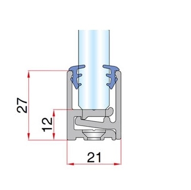 U-Profil fuer Glas Aluminium eloxiert 21 x 27 mm L=3000 mm fuer Glas 8-12 mm-89.GSALZP21X27NEDIEL