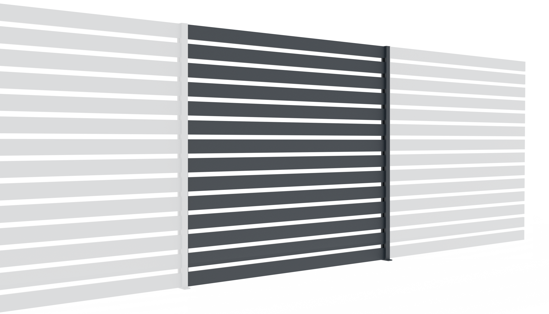 Zaunelement Aluminium 1-85x2m Lamellen 20x100 mm Anthrazit RAL 7016-89.FG2WP20X10018X2R7016