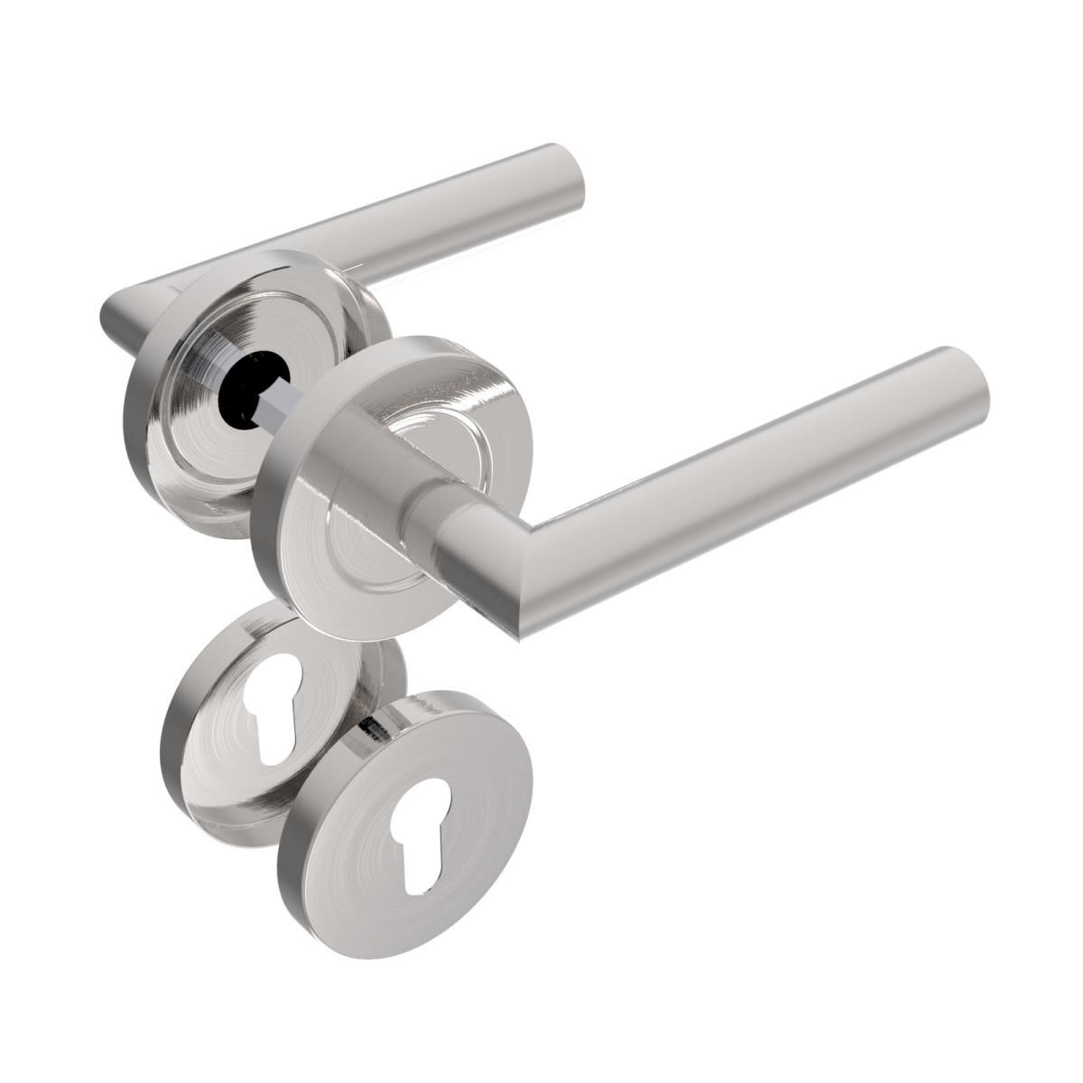 Drueckergarnitur V2A Schliff fuer Profilzylinder-89-11D802I-A.4