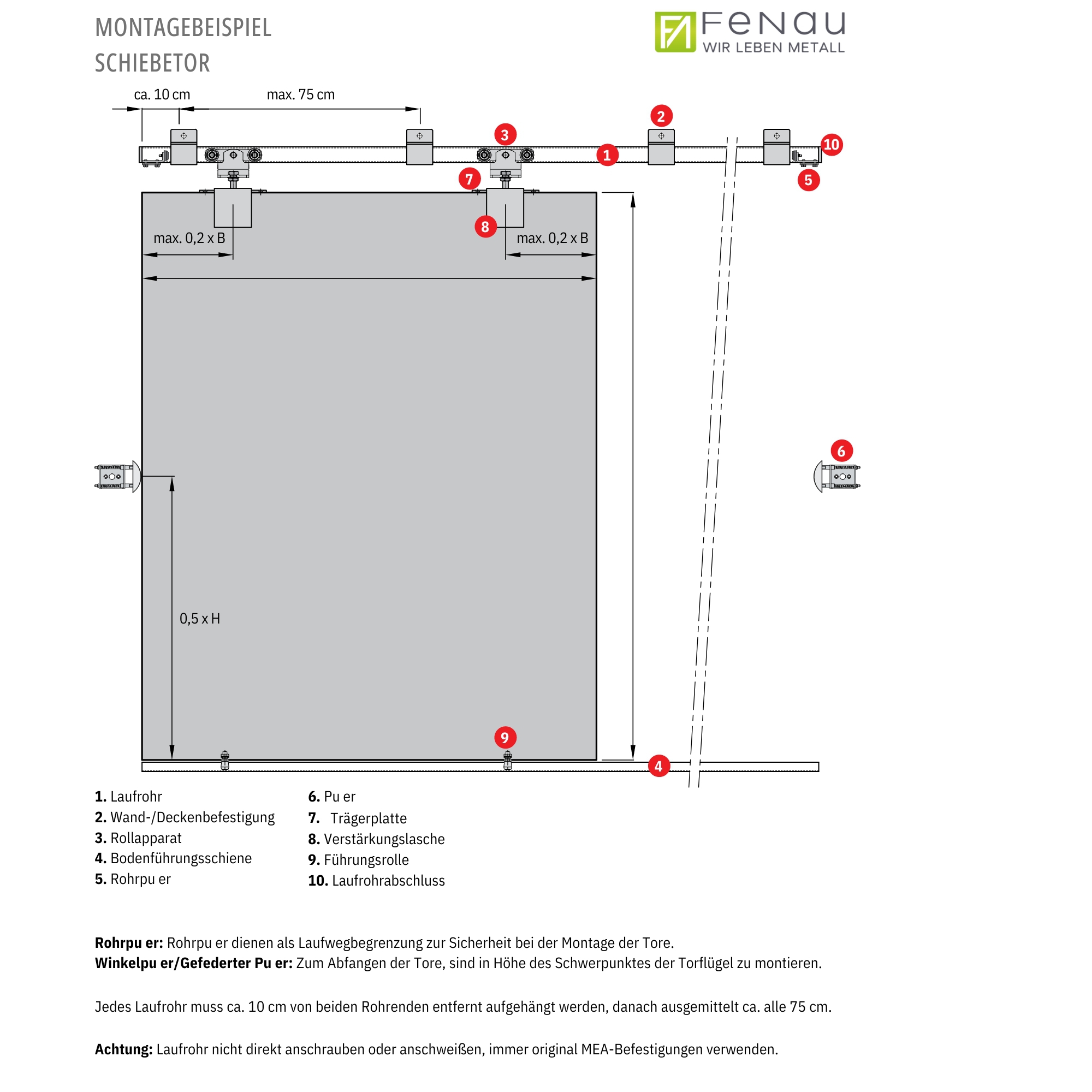 Gussrolle lose- Rollen- Ø 105 mm MEA 10330447-60-0010.9