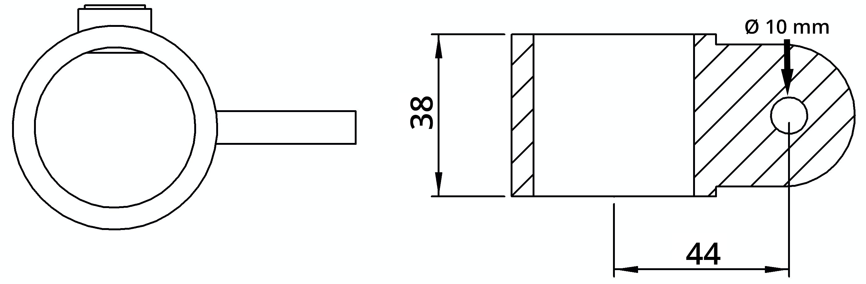 Rohrverbinder - Gelenkauge einfach - 173MB34 - 33-7 mm - 1- - Feuerverzinkt u. Elektrogalvanisiert-173MB34