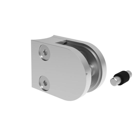 Glasklemme Edelstahl AISI 304 fuer Glas 6-10-76 mm Pfosten D42-4 Glanz-89-11A2000042L-A.4