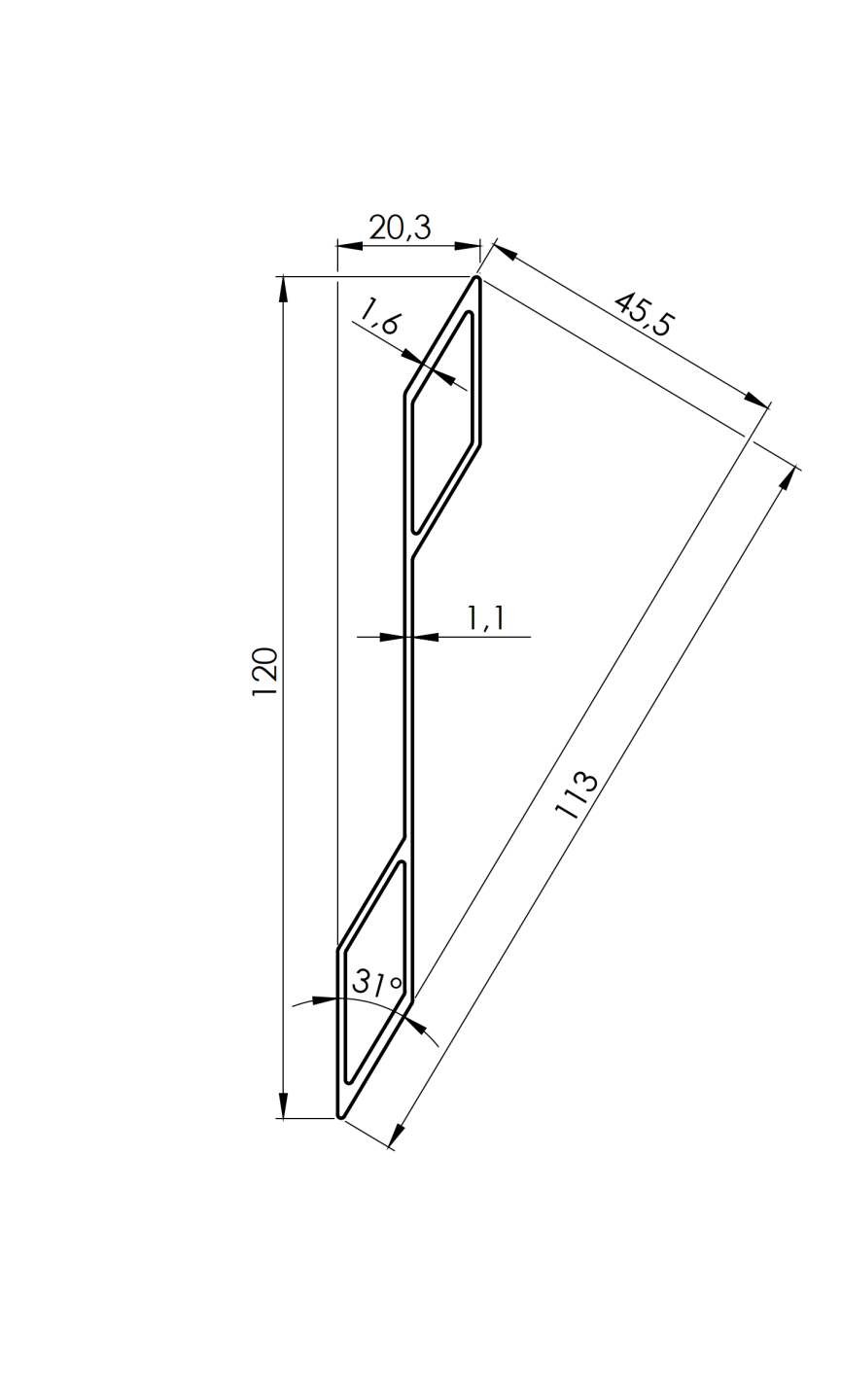 Zaunlamelle Aluminium 20x120x2500 mm Jalousieform Anthrazit RAL7016-89.FGL2S20X1202500R7016