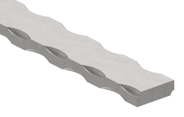 Flacheisen 25x8 mm Kanten gehaemmert 3000mm Schmiedeeisen Antik-30-1480.8