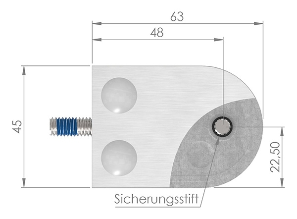 Glasklemme 63x45x28 mm AbZ fuer Anschluss Ø 42-4 mm V4A-10-2242ABZ.1