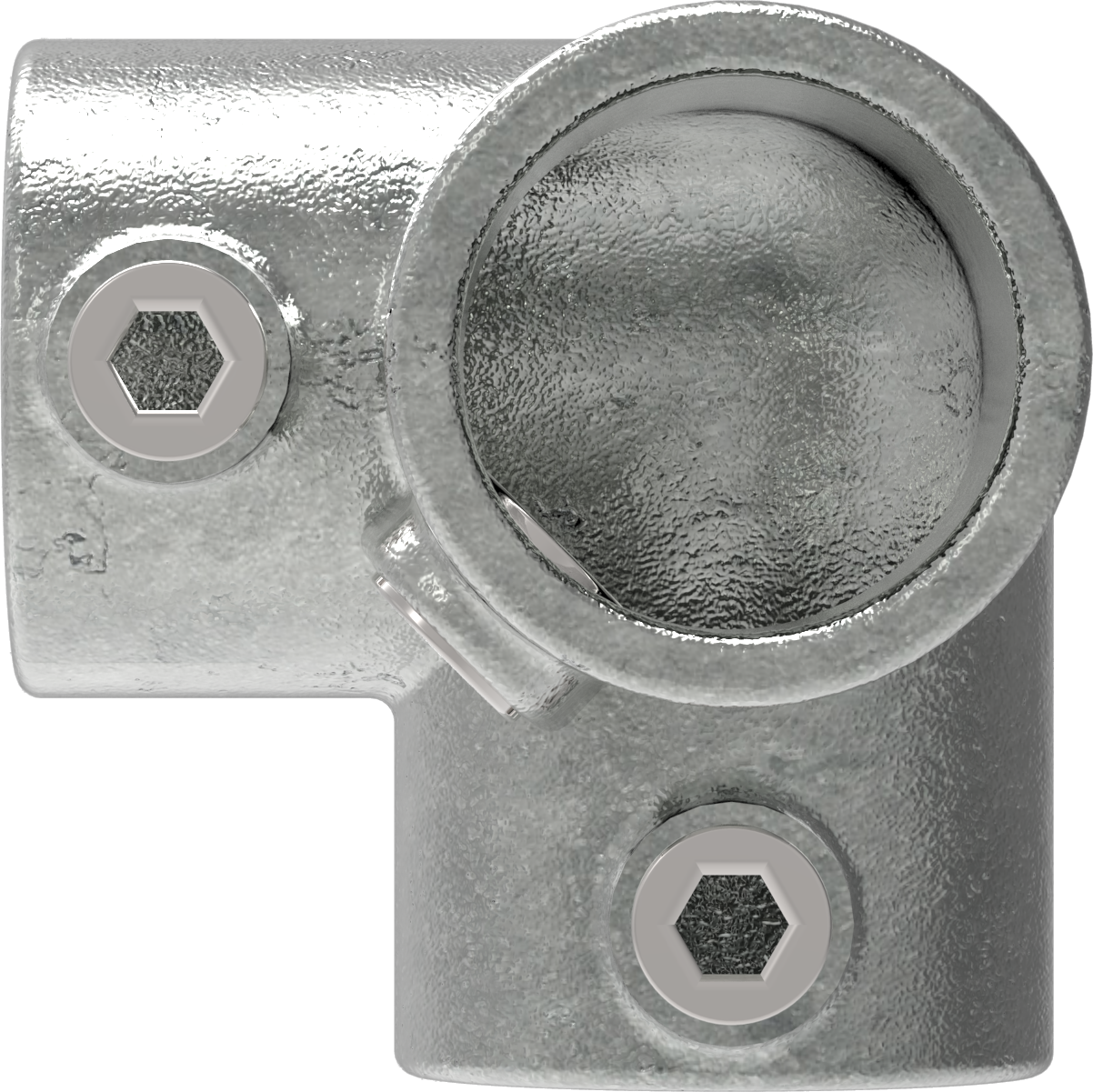 Rohrverbinder Dreiweg-Eckstueck 90° Ø 33-7 mm -1- - Temperguss verzinkt - 128B34-128B34
