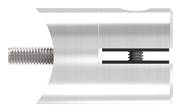 Blechhalter - Plattenhalter Ø 32 mm Edelstahl V2A – Anschluss 48-3 mm inkl- Schrauben - Gummieinlage-12-2113.4