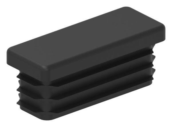 Einsteckkappe Kunststoff fuer Rechteckrohr 50 x 20 mm schwarz- Wandstaerke 1-0-3-0 mm-88-11179.50X20